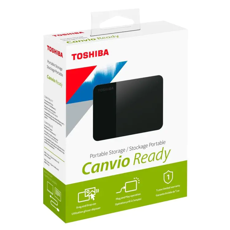 HD EXTERNO 4TB USB 3.0 TOSHIBA CANVIO BASICS HDTB440XK3CA - Imagem: 1