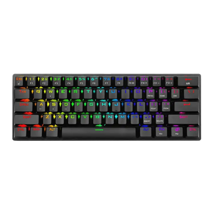 TECLADO GAMER T-DAGGER VERDE PRETO BLUETOOTH/USB LED RAINBOW T-TGK317RGB-BLV2 - Imagem: 1