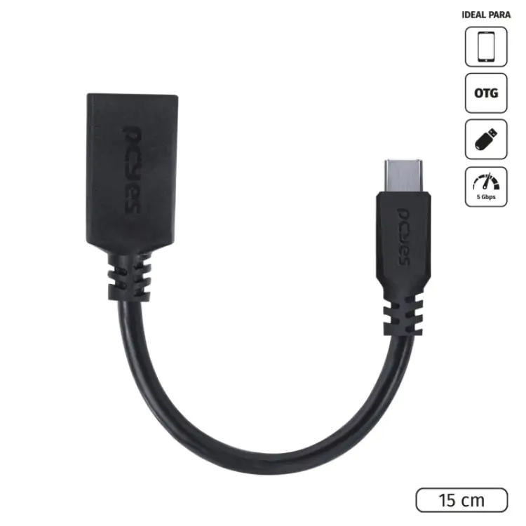 ADAPTADOR USB TIPO C (M) X USB (F) OTG PCYES - Imagem: 1