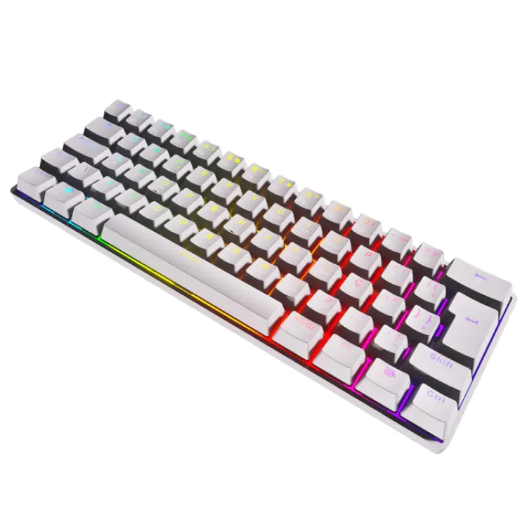 TECLADO GAMER MECÂNICO PCYES ZOT BRANCO USB LED RGB SWTICH OUTEMU BROWN PZWOHBWRGB - Imagem: 2