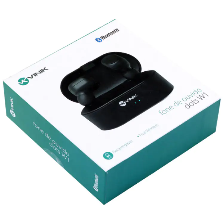 FONE DE OUVIDO SEM FIO VINIK W1 DOTS PRETO BLUETOOTH AURICULAR - Imagem: 15