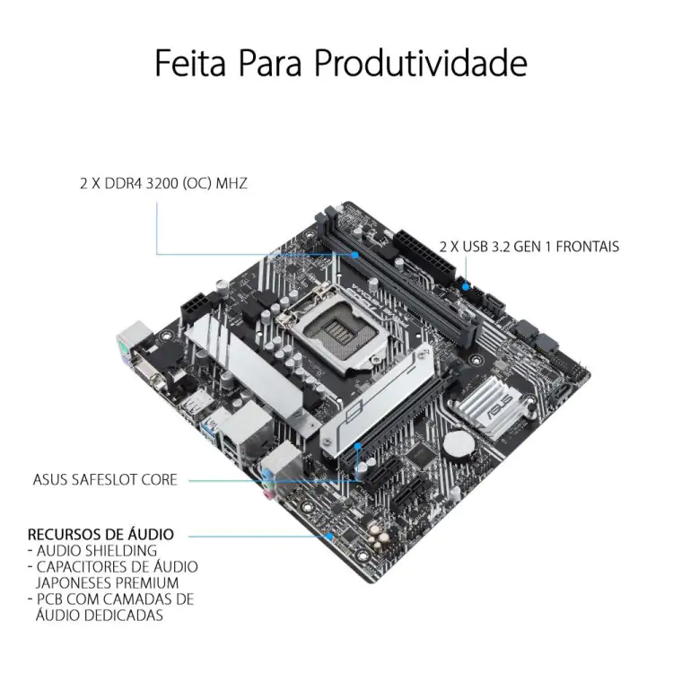 PLACA MÃE ASUS PRIME H510M-A AURA SYNC INTEL LGA 1200 DDR4 MICRO ATX - Imagem: 8
