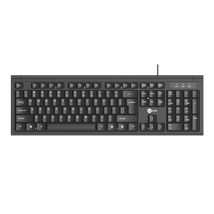 TECLADO COM FIO LECOO KB101 PRETO USB - Imagem: 1