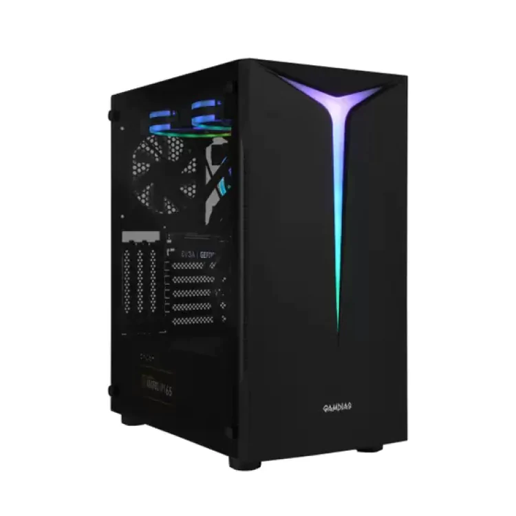 GABINETE GAMER GAMDIAS ARGUS E2 ELITE PRETO LED RGB LATERAL VIDRO ATX - Imagem: 1