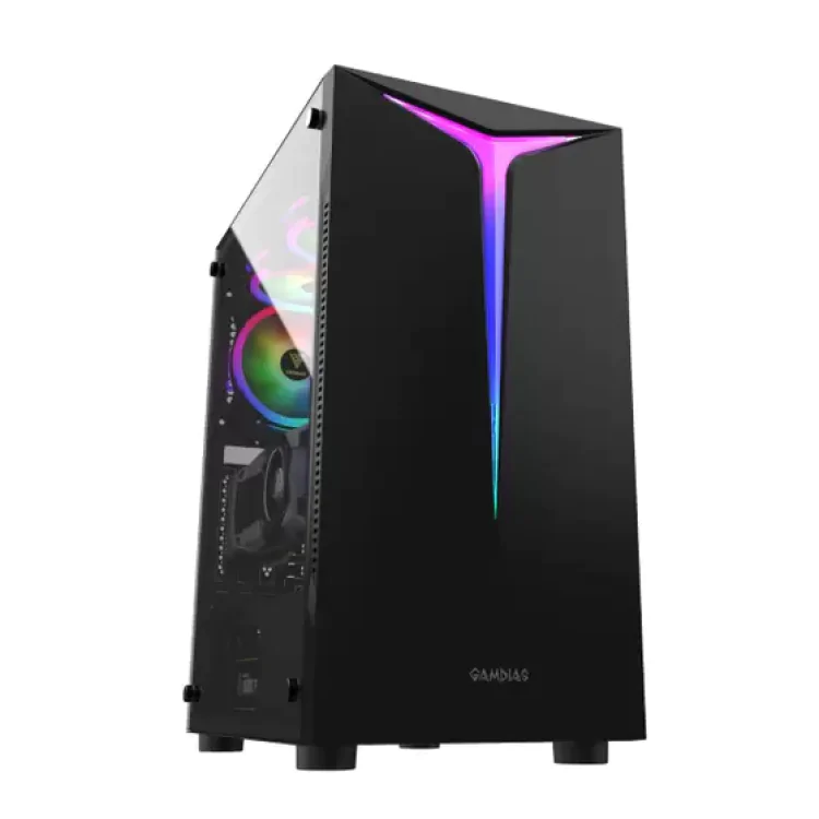 GABINETE GAMER GAMDIAS ARGUS E2 ELITE PRETO LED RGB LATERAL VIDRO ATX - Imagem: 2