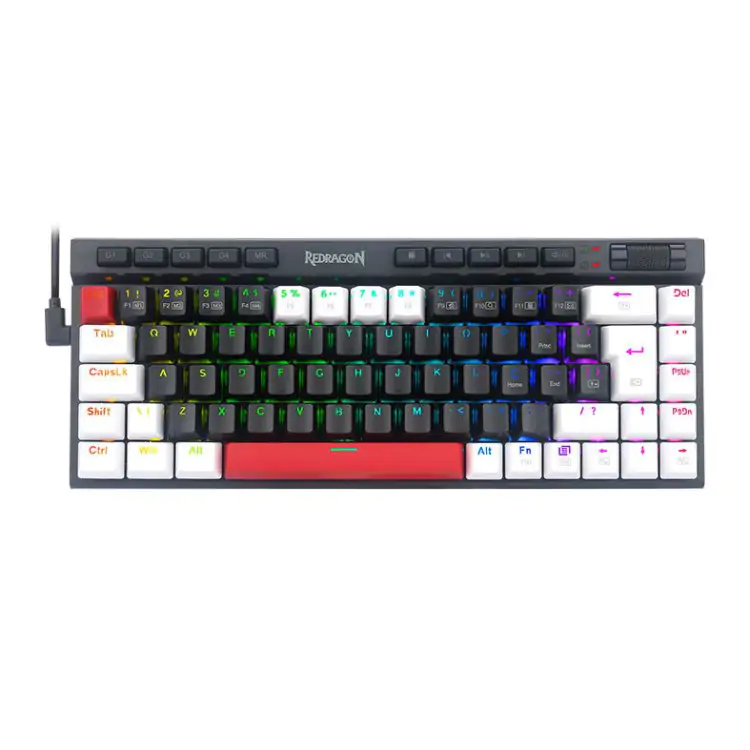 TECLADO GAMER MECANICO REDRAGON MAGIC WAND BL/WH/RE LED RGB SWITCH BROWN K635BWR-RGB - Imagem: 1