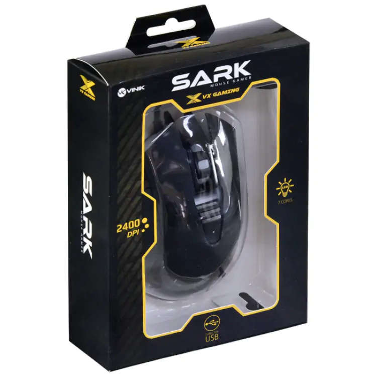 MOUSE GAMER VINIK SARK 30993 USB LED PULSANTE - Imagem: 9