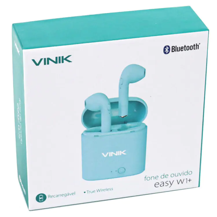 FONE DE OUVIDO SEM FIO VINIK W1+ TWS TRUE AZUL BLUETOOTH/ WIRELESS AURICULAR - Imagem: 3