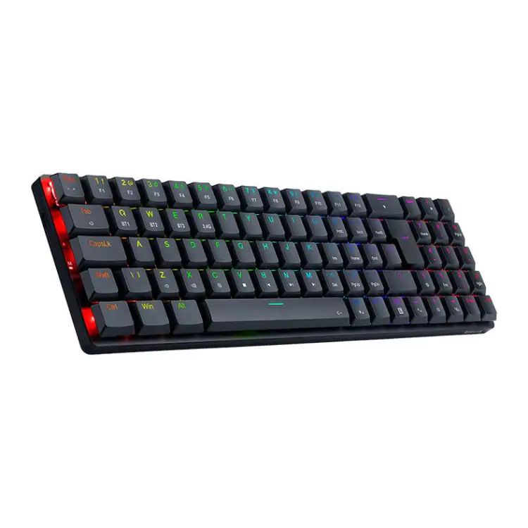 TECLADO GAMER MECÂNICO REDRAGON ASHE PRETO USB LED RGB SWTICH BLUE K626-KB-B - Imagem: 2