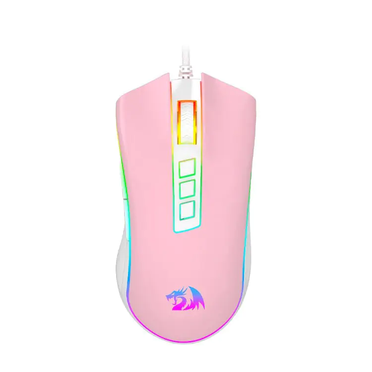 MOUSE GAMER REDRAGON COBRA M711PW ROSA/BRANCO USB LED RGB - Imagem: 1