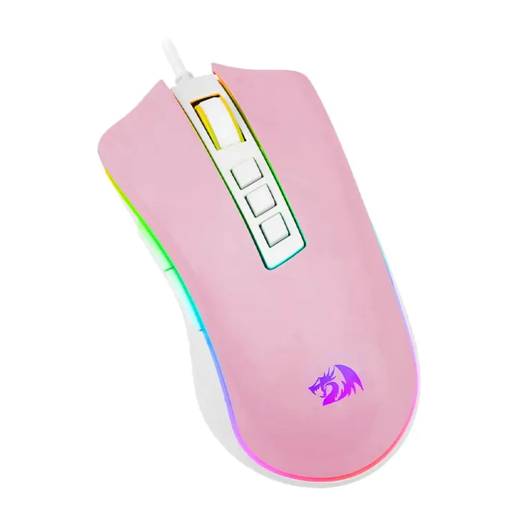 MOUSE GAMER REDRAGON COBRA M711PW ROSA/BRANCO USB LED RGB - Imagem: 2