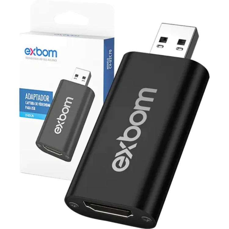 ADAPTADOR CONVERSOR HDMI (F) X USB 2.0 (M) EXBOM - Imagem: 1
