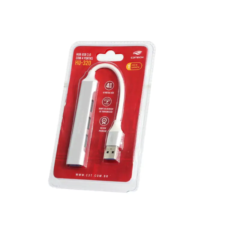 HUB USB 3.0 4 PORTAS C3TECH HU-320SL PRATA - Imagem: 2
