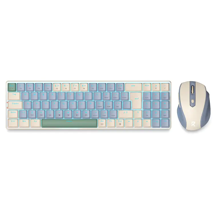 KIT COMBO TECLADO E MOUSE REDRAGON BS-8772 AZUL E CREME - Imagem: 2