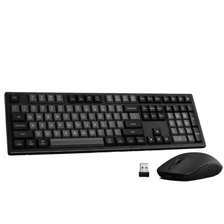 KIT TECLADO E MOUSE SEM FIO AKKO MX108 PRETO E CINZA - Imagem: 1