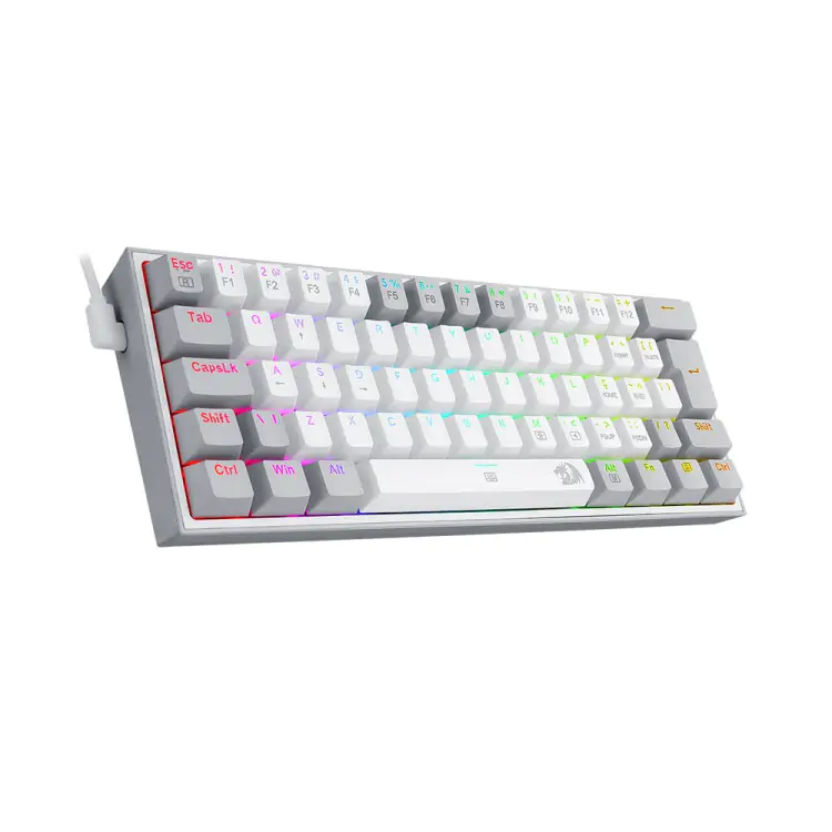 TECLADO GAMER MECANICO REDRAGON CINZA E BRANCO USB LED RGB PT-BLUE - Imagem: 3
