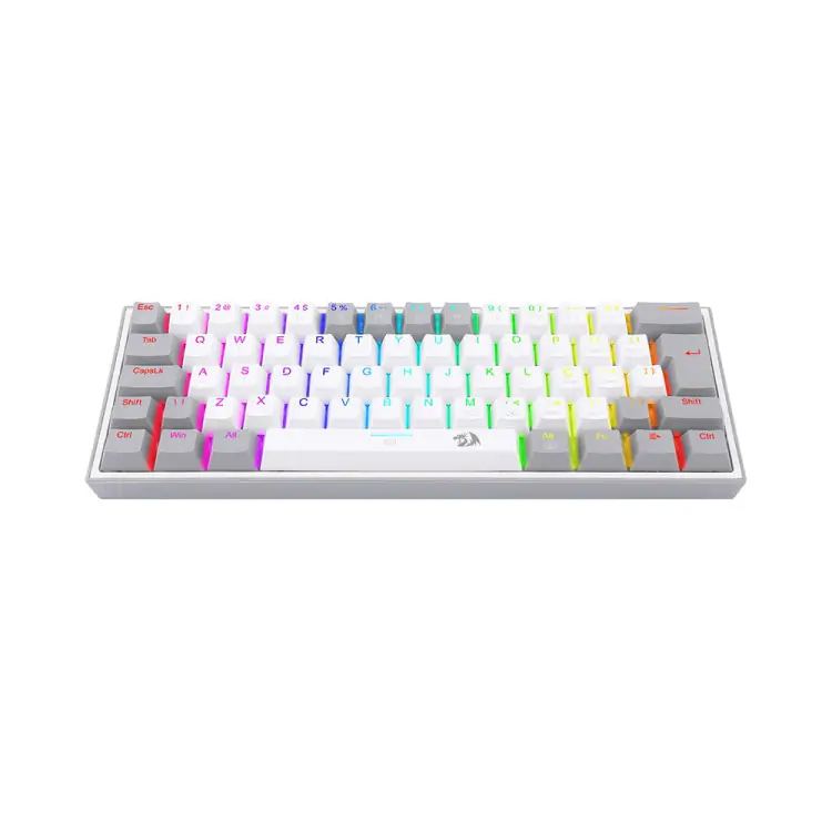 TECLADO GAMER MECANICO REDRAGON CINZA E BRANCO USB LED RGB PT-BLUE - Imagem: 4