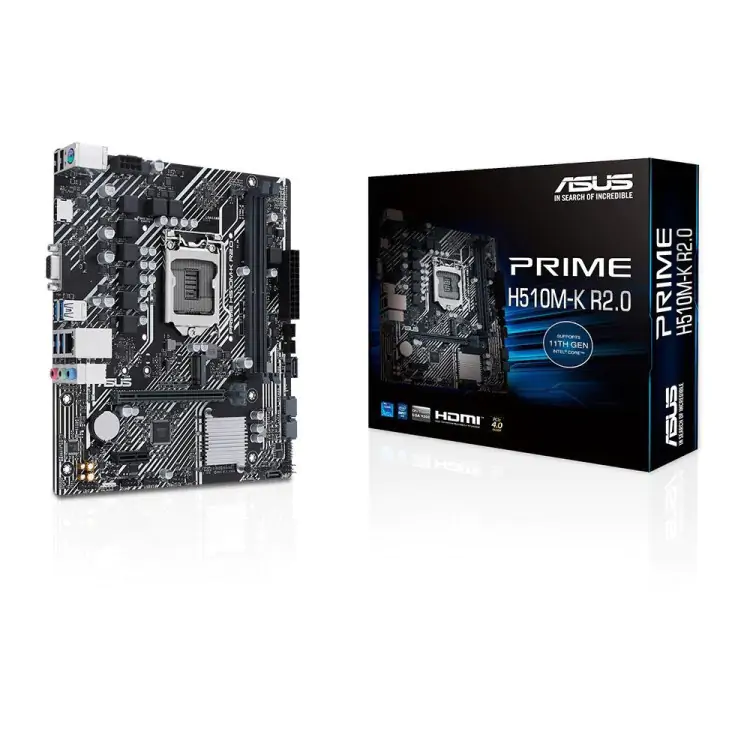 PLACA MÃE ASUS PRIME H510M-A R2.0 INTEL LGA 1200 DDR4 MICRO ATX - Imagem: 1