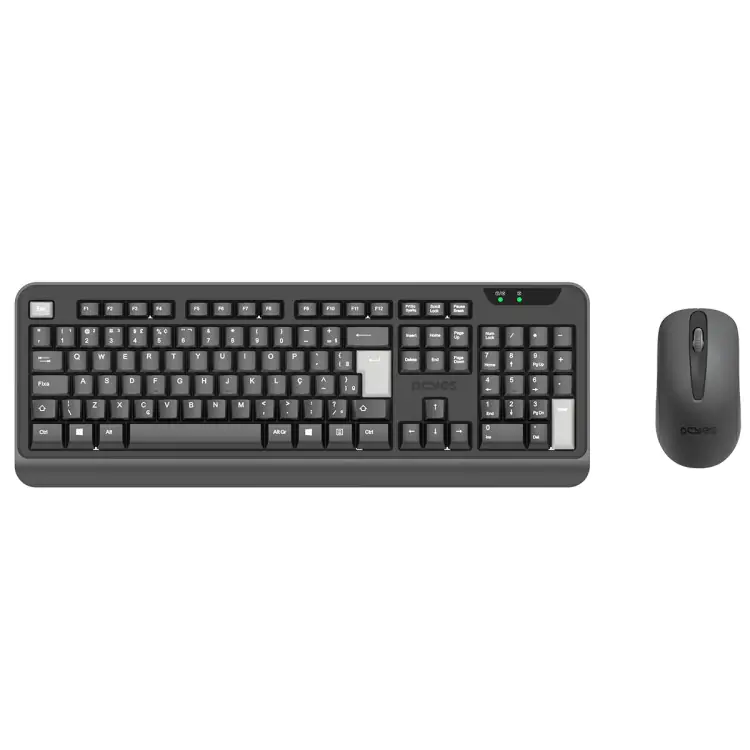 KIT TECLADO E MOUSE SEM FIO PCYES COMFORT ERGONOMICO - Imagem: 1