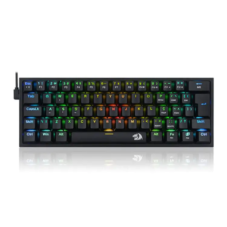TECLADO GAMER MECANICO REDRAGON FIZZ PRO PRETO USB LED RGB SWITCH RED K616-RGB-B - Imagem: 1