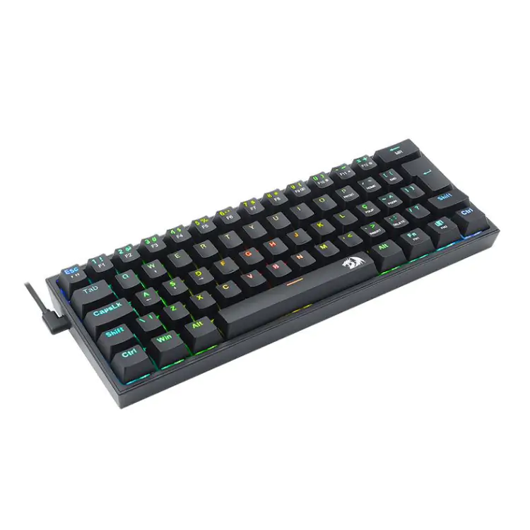 TECLADO GAMER MECANICO REDRAGON FIZZ PRO PRETO USB LED RGB SWITCH RED K616-RGB-B - Imagem: 4