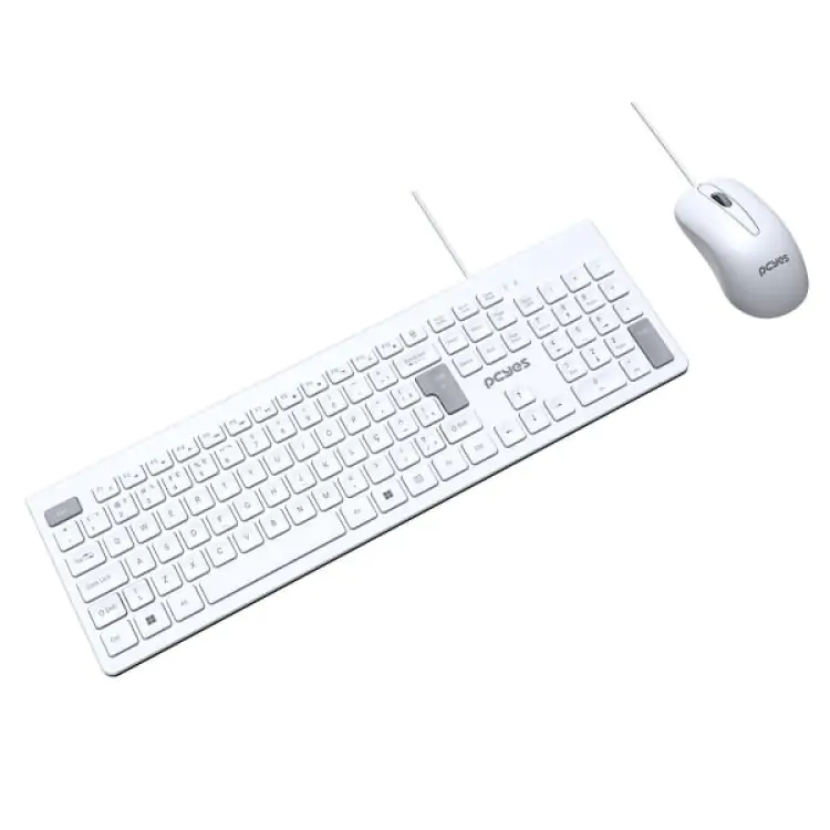 KIT TECLADO/MOUSE SEM FIO PCYES SOFT BRANCO WIRELESS - Imagem: 2
