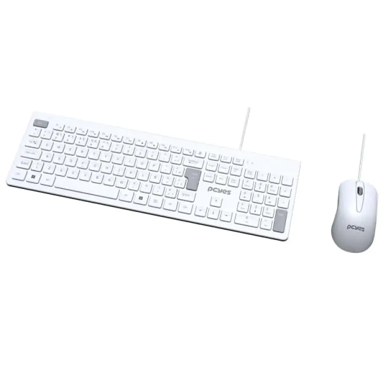 KIT TECLADO/MOUSE SEM FIO PCYES SOFT BRANCO WIRELESS - Imagem: 3