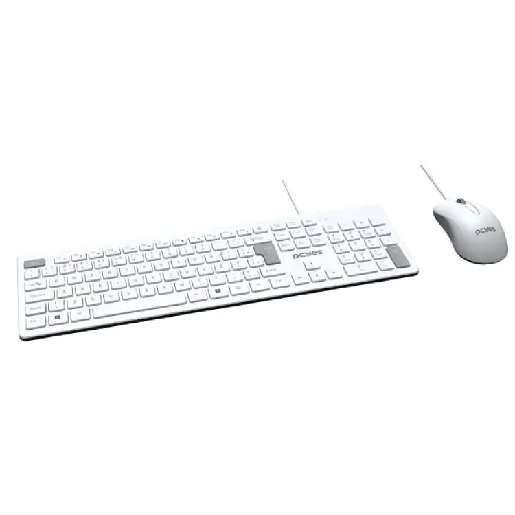 KIT TECLADO/MOUSE SEM FIO PCYES SOFT BRANCO WIRELESS - Imagem: 4
