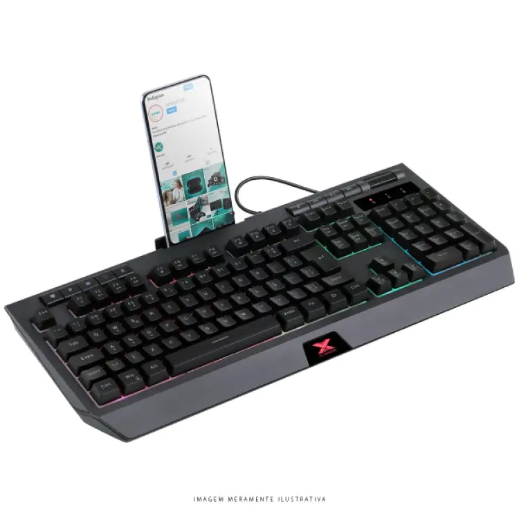 TECLADO GAMER VINIK VX PROTECTOR PRETO USB RGB - Imagem: 2