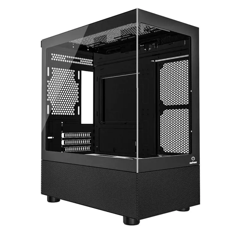 GABINETE GAMER ONE POWER CRYSTAL PRETO LATERAL VIDRO TEMPERADO M-ATX - Imagem: 1