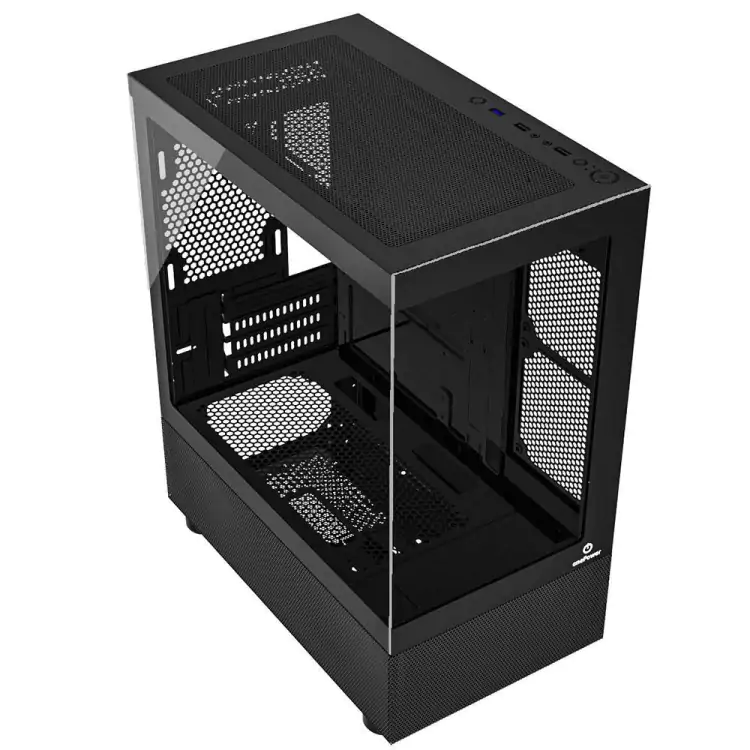 GABINETE GAMER ONE POWER CRYSTAL PRETO LATERAL VIDRO TEMPERADO M-ATX - Imagem: 3