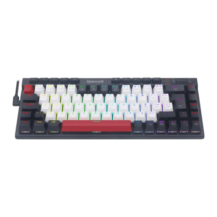 TECLADO GAMER MECANICO REDRAGON MAGIC WAND PRETO E VERMELHO LED RGB SWITCH BROWNK 635WBR-RGB-PR - Imagem: 3