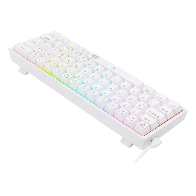 TECLADO GAMER MECANICO REDRAGON FIZZ BRANCO USB LED RGB PT-BLUE - Imagem: 2