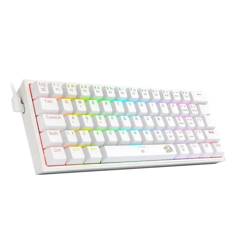 TECLADO GAMER MECANICO REDRAGON FIZZ BRANCO USB LED RGB PT-BLUE - Imagem: 3