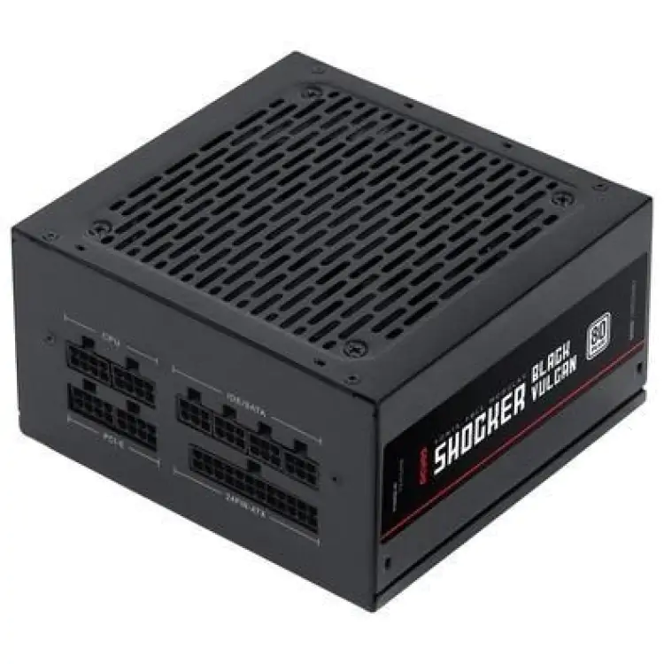 FONTE 600W PCYES SHOCKER 80 PLUS WHITE FULL MODULAR BLACK VULCAN - Imagem: 4