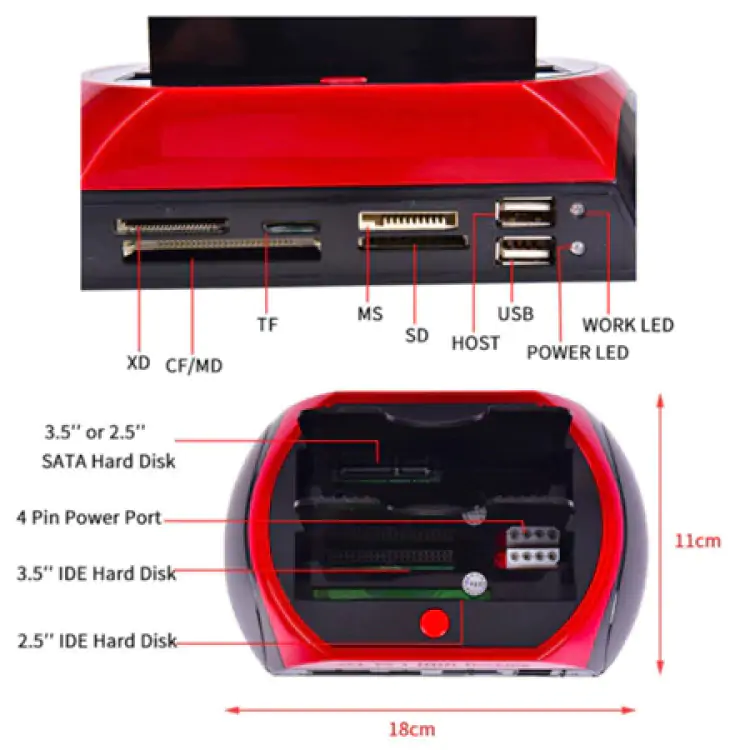 DOCKING STATION PARA HD 2.5'' E 3.5'' USB 2.0 SATA - Imagem: 3