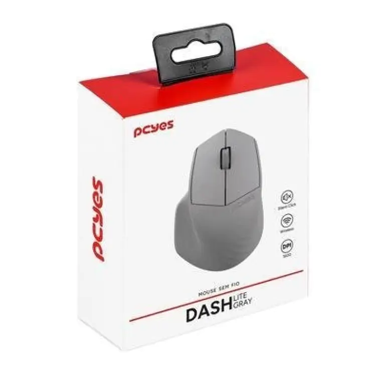 MOUSE SEM FIO PCYES DASH LITE GRAY WIRELESS PRETO PMDV2GY - Imagem: 2