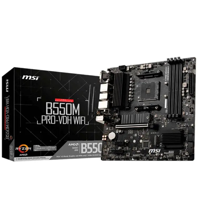 PLACA MÃE AM4 MSI B550M-PRO VDH WIFI DDR4 AMD MATX - Imagem: 1