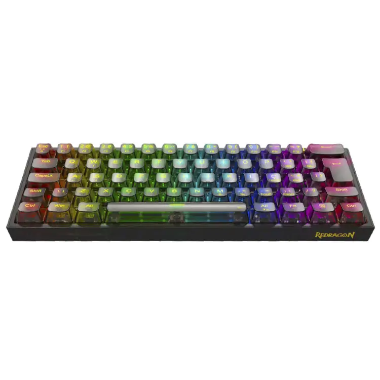 TECLADO GAMER MECANICO REDRAGON FIZZ CLEAR BLACK RGB SWITCH CRYSTAL K617CTB-RGB - Imagem: 8