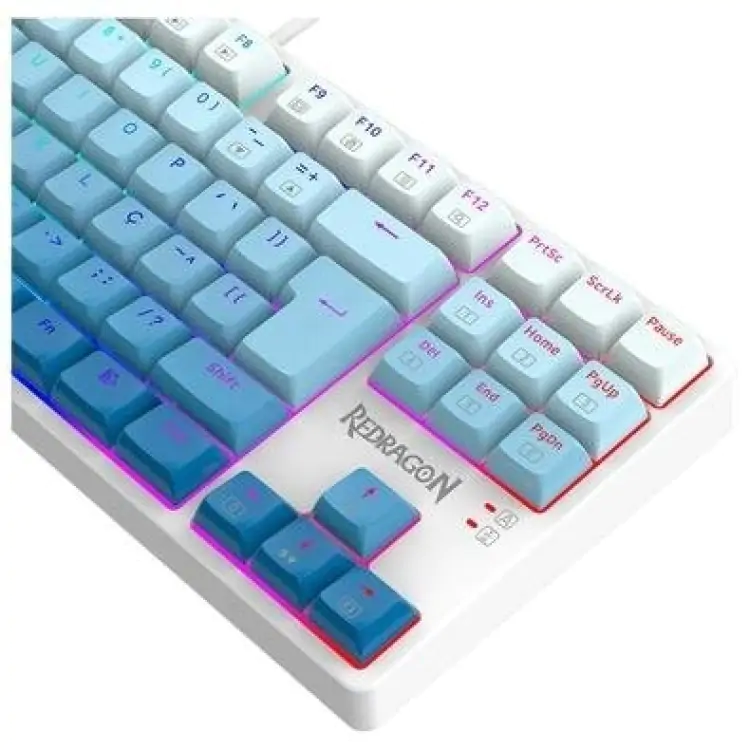 TECLADO GAMER MECANICO REDRAGON DAKSA BRANCO E AZUL K576GB-RGB - Imagem: 2