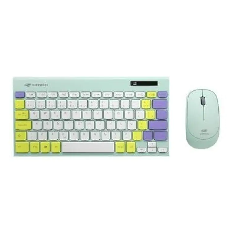 KIT TECLADO E MOUSE SEM FIO C3TECH K-W71GN VERDE - Imagem: 1