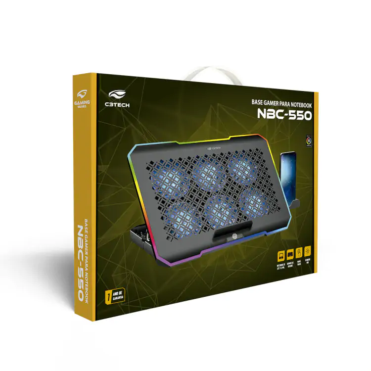 BASE NOTEBOOK C3TECH NBC-550BK GAMER LED RGB - Imagem: 3