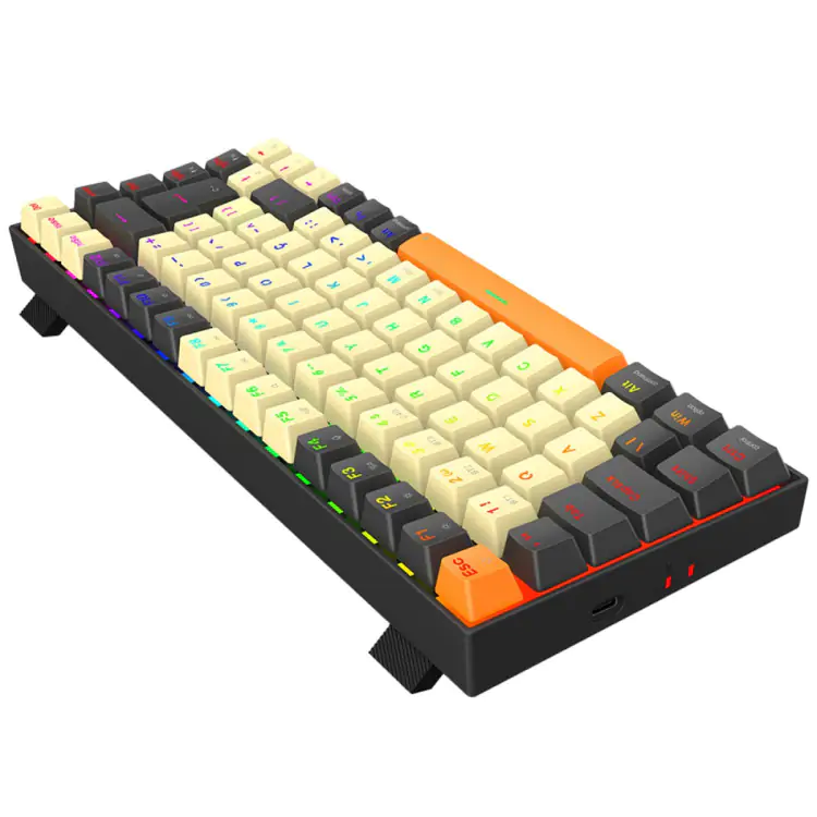 TECLADO GAMER MECANICO REDRAGON PHANTOM PRO RGB 3 MODO USB E BLUETOOTH SWITCH MARROM CINZA E CREME - Imagem: 5