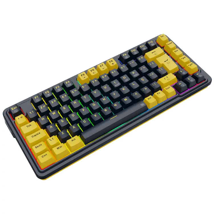 TECLADO GAMER MECANICO REDRAGON ELF RGB CHROMA MK.II SWITCH MELT GOLD CABO USB-C PRETO E LARANJA - Imagem: 3