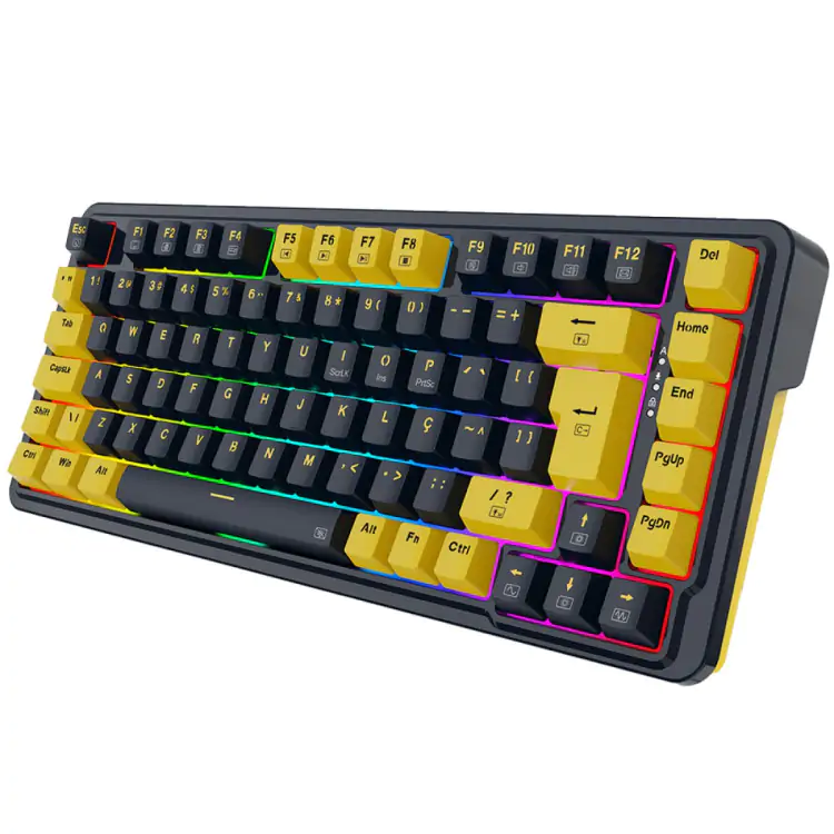 TECLADO GAMER MECANICO REDRAGON ELF RGB CHROMA MK.II SWITCH MELT GOLD CABO USB-C PRETO E LARANJA - Imagem: 5
