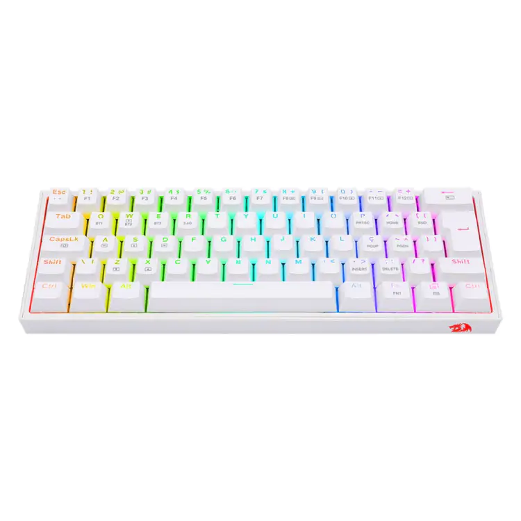 TECLADO GAMER MECANICO REDRAGON FIZZ PRO BRANCO WIRELESS BLUETOOTH RGB SWITCH BROWN K616-RGB-W - Imagem: 2