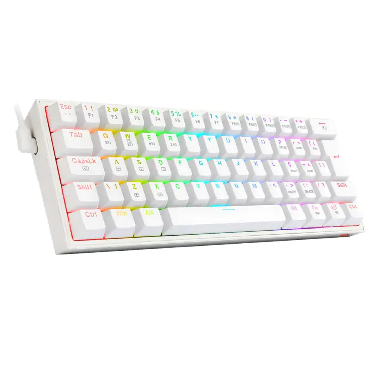 TECLADO GAMER MECANICO REDRAGON FIZZ PRO BRANCO WIRELESS BLUETOOTH RGB SWITCH BROWN K616-RGB-W - Imagem: 3