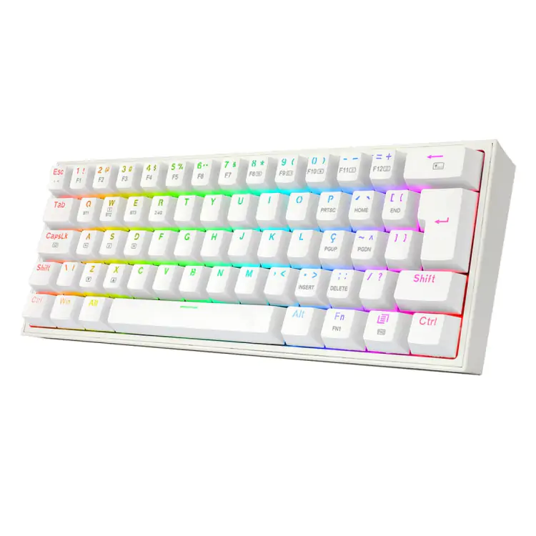 TECLADO GAMER MECANICO REDRAGON FIZZ PRO BRANCO WIRELESS BLUETOOTH RGB SWITCH BROWN K616-RGB-W - Imagem: 4