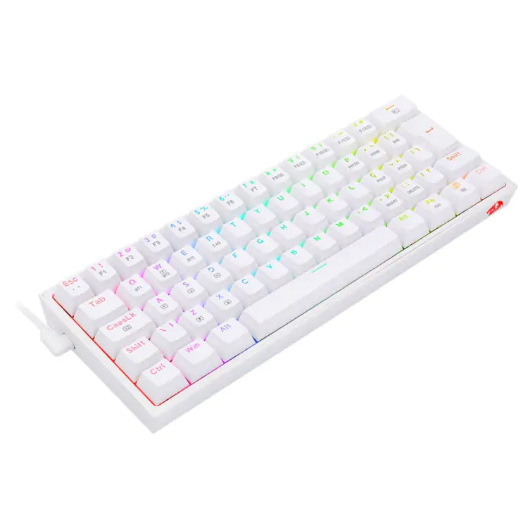 TECLADO GAMER MECANICO REDRAGON FIZZ PRO BRANCO WIRELESS BLUETOOTH RGB SWITCH BROWN K616-RGB-W - Imagem: 5
