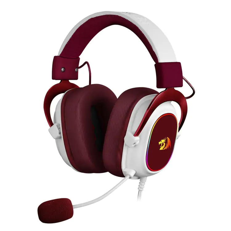 HEADSET GAMER REDRAGON ZEUS X H510 BRANCO/VERMELHO USB LED RGB - Imagem: 1